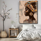 Malen nach Zahlen Porträt einer Frau mit Goldohrringen