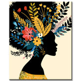 Malen nach Zahlen Afro-Frau in Gelb