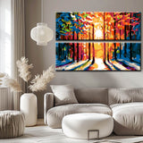 Malen nach Zahlen Panorama Sonnenlichtung 2-teilig