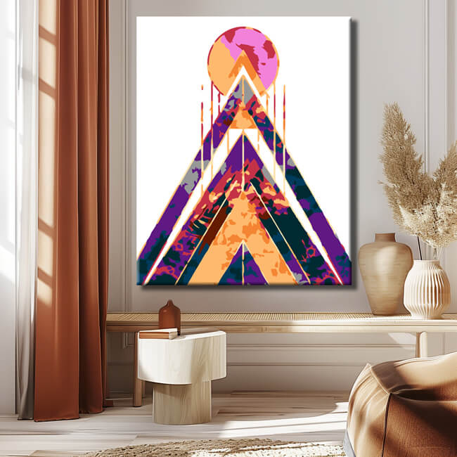 Malen nach Zahlen Kunst Tipi Berg I
