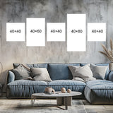 LeinwandKunst im Kubismus-Stil Abstrakte Tiermotive als Bilderwand, 5-teilig