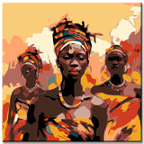Afrikanische Kunst Bilderwand Farbenfrohe und inspirierende LeinwandBilder, 4-teilig