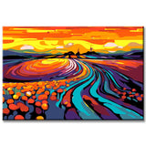 Malen nach Zahlen Farbige Blumenfelder