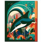 Malen nach Zahlen für Kinder Wal