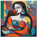 Kubistische Kunstwerke auf Galerieleinwand Stilvolle und Einzigartige WandBilder, 9-teilig