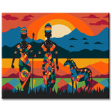 Maasai-Krieger am Kilimandscharo - Malen nach Zahlen