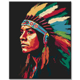 Porträt Stamm Ureinwohner Amerika - Malen nach Zahlen