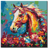 Exklusive Pop-Art Tierporträts Bunte und Ausdrucksstarke GaleriewandKunst, 5-teilig