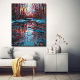 Malen nach Zahlen: Fluss im Herbst