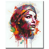 Painting by Numbers: Female Portrait Abstract in Color