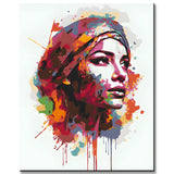 Painting by Numbers: Female Portrait Abstract in Color