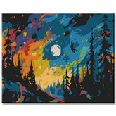 Malen nach Zahlen Vollmond Nacht