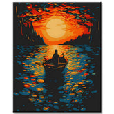 Rowing Boat Sunset - Painting by Numbers