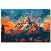 Painting by Numbers Mountains at Sunset