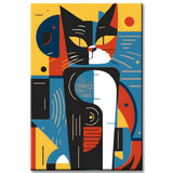 Kandinsky-inspired cat portrait - paint by numbers