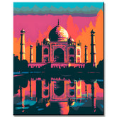 Taj Mahal Pop-Art Malen nach Zahlen