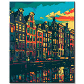 Stadtansicht Amsterdam - Malen nach Zahlen