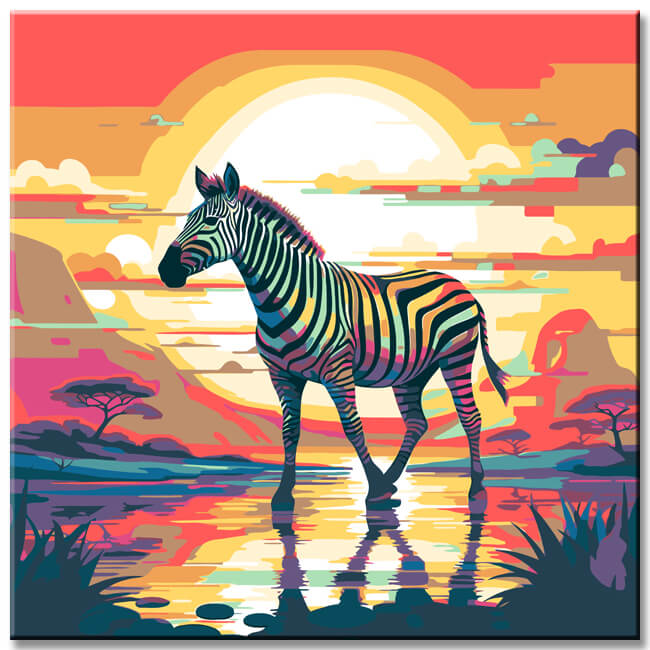 Zebra Spaziergang Malen nach Zahlen