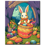Malen nach Zahlen für Kinder Hase Ostern