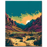 Bunte Wüste Landschaft Malen nach Zahlen - Versand from DE