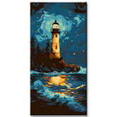 Malen nach Zahlen Leuchtturm bei Nacht