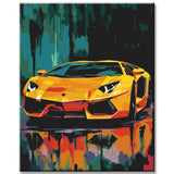 Exklusive Pop-Art LeinwandKunst Ausdrucksstarke Automobil-WandBilder, 4-teilig
