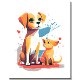Malen nach Zahlen für Kinder Hunde Comicmalerei