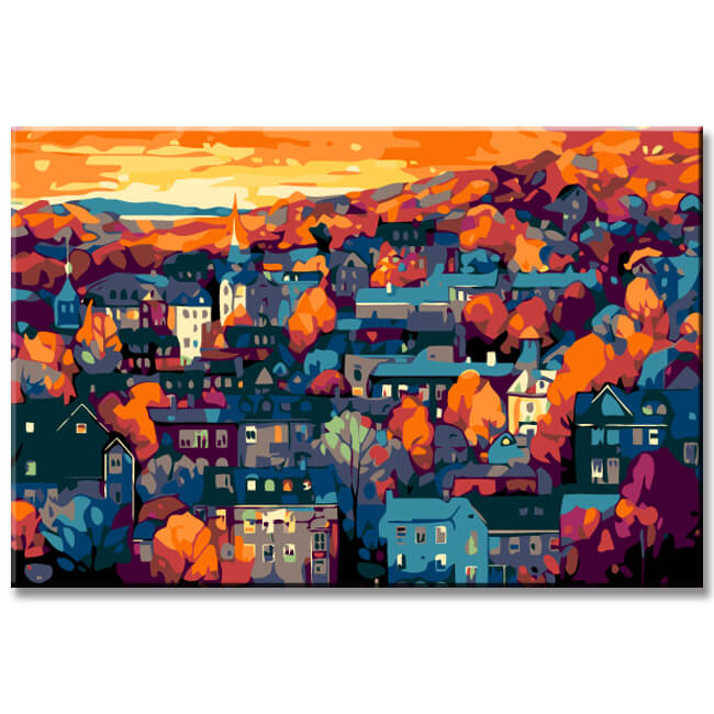 Malen nach Zahlen Vektor Illustration Reykjavik