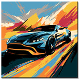 Exklusive Pop-Art LeinwandKunst Ausdrucksstarke Automobil-WandBilder, 4-teilig