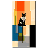 LeinwandKunst im Kubismus-Stil Abstrakte Tiermotive als Bilderwand, 5-teilig