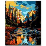 Malen nach Zahlen Fluss im Hochgebirge