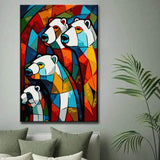 Malen nach Zahlen: Eisbärfamilie im Picasso-Stil