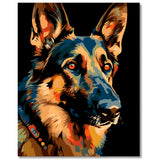 Malen nach Zahlen - Deutscher Schäferhund im Picasso-Stil buy | Online Shop