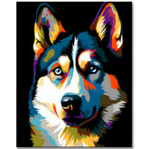 Malen nach Zahlen - Siberian Husky - Kreative Kunst für jedes Alter