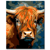 Highland Cattle im Picasso-Stil Malen nach Zahlen