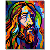 Buntes Jesus Christus Malen nach Zahlen Bild im Picasso-Stil - Malen nach Zahlen