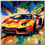 LeinwandKunst im Pop-Art-Stil Lebendige Speed Darstellungen als Bilderwand, 4-teilig