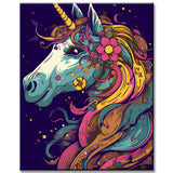 Painting by Numbers for Children: Unicorn with Flowers