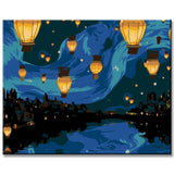 Mondlicht Altstadt - Malen nach Zahlen
