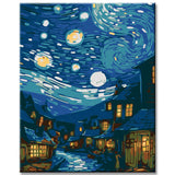 Moderne Stadtsilhouette - Malen nach Zahlen