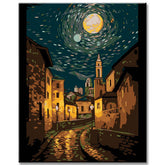 Geheimnisvolle Sternennacht - Malen nach Zahlen