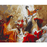 Painting by numbers women at the table