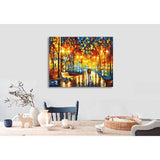 Malen nach Zahlen Bilder Bank im Regen