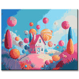 Malen nach Zahlen Lila Haus