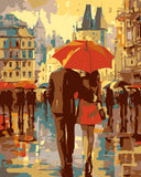 Painting by Numbers Pictures Lovers under Umbrella
