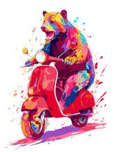 Malen nach Zahlen Rollerbär