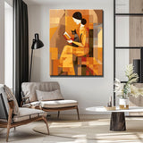 Grind nach Zahlen Bilder Frau mit Katze abstrakt