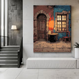 Grind nach Zahlen Halbrunde Tür