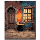 Grind nach Zahlen Halbrunde Tür