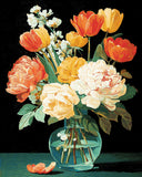 Grind nach Zahlen Bunter Blumenstrauss